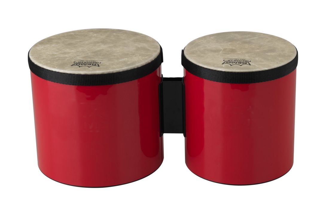 Remo Remo BG-5300-52 Pre-Tuned Bongo Drum. Red 6"-7"