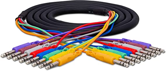 Hosa CSS-803 Balanced Snake, 1/4 in TRS to Same, 3 m