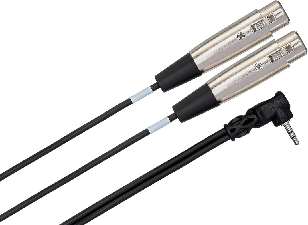 Hosa Hosa CYX-405F Microphone Cable - Dual XLR3 Female to Right-angle 3.5mm