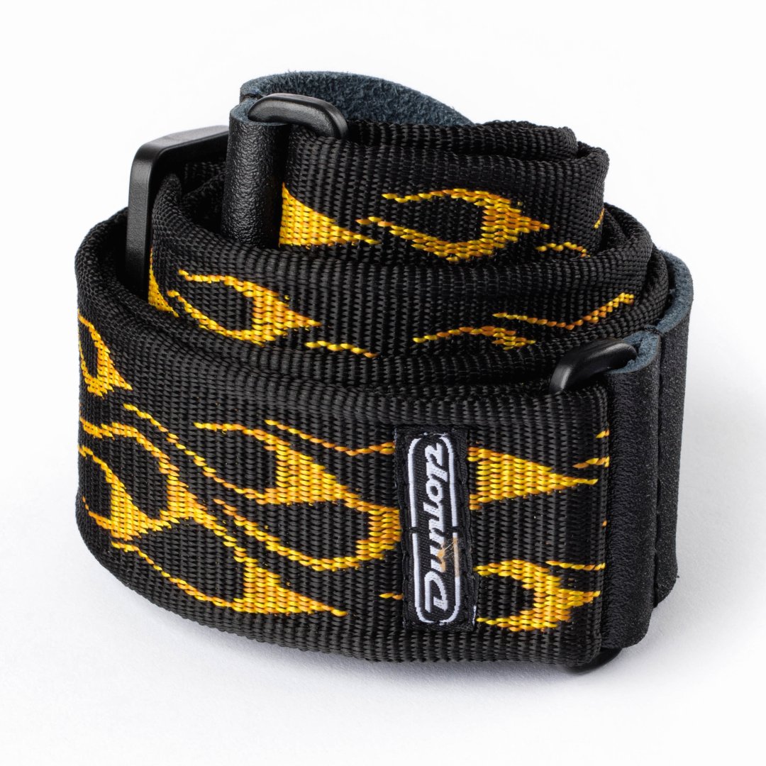 Dunlop Dunlop D3811OY Flambe Yellow Guitar Strap