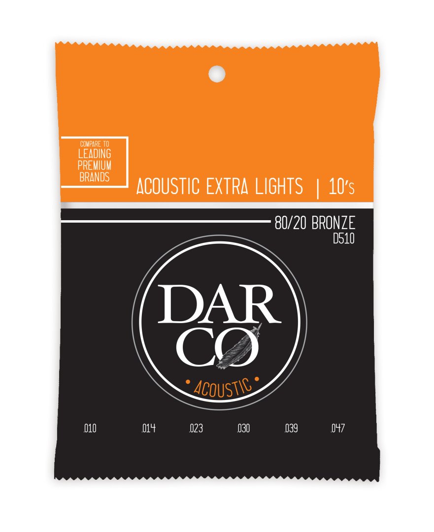 Martin Martin D510 Darco Acoustic 80/20 Bronze Extra Light Guitar Strings. 10