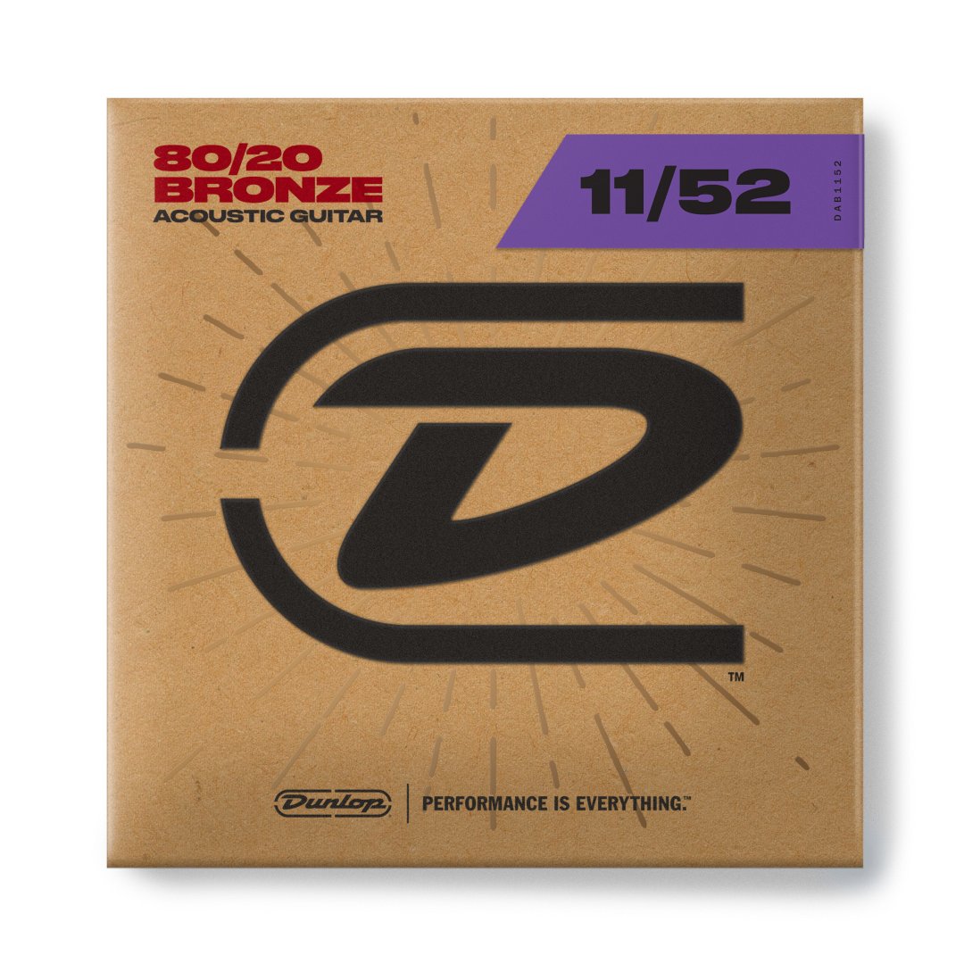Dunlop Dunlop DAB1152 80/20 Bronze Acoustic Guitar Strings. 11-52