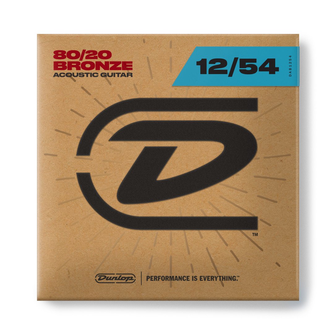Dunlop Dunlop DAB1254 80/20 Bronze Acoustic Guitar Strings. 12-54