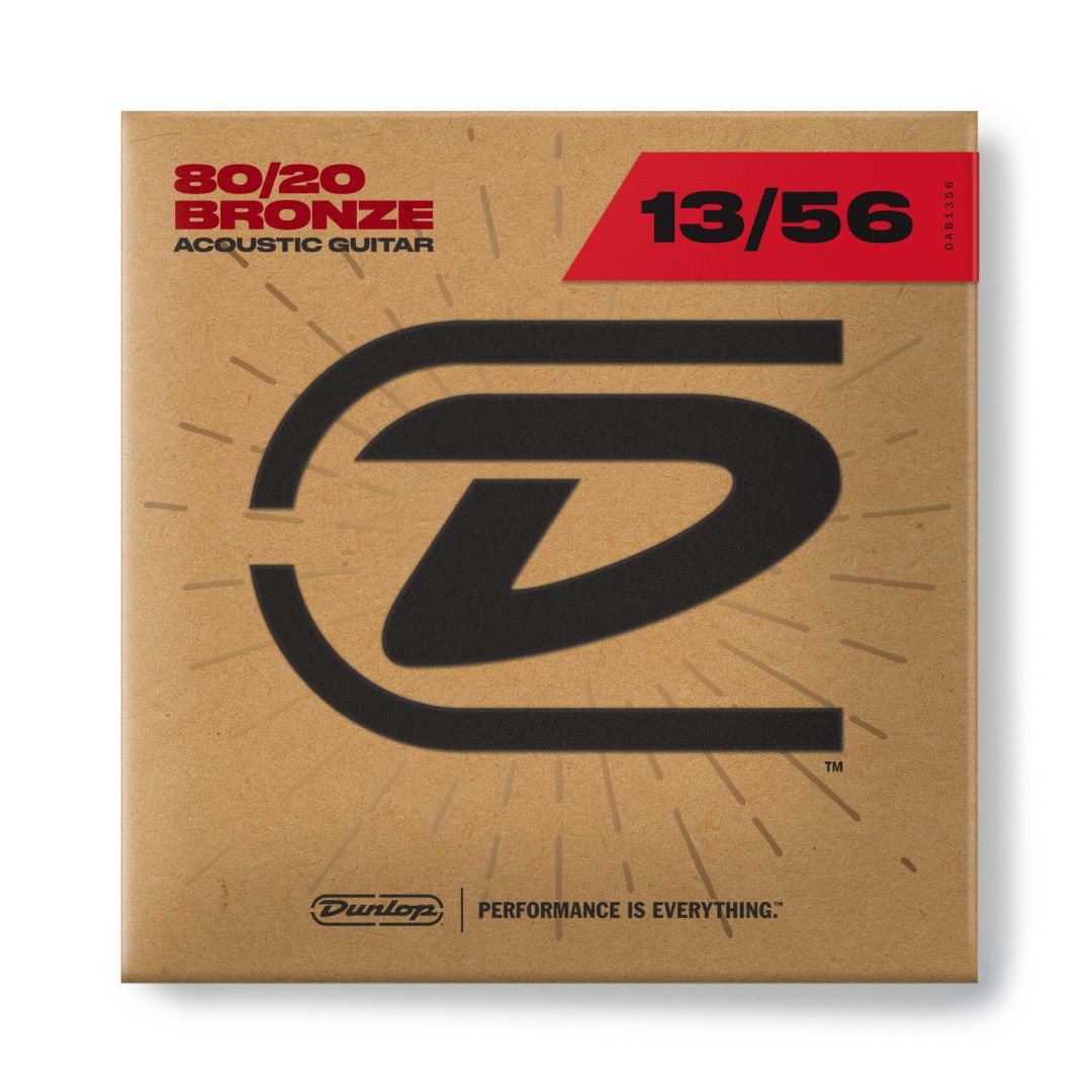 Dunlop Dunlop DAB1356 80/20 Bronze Acoustic Guitar Strings. 13-56