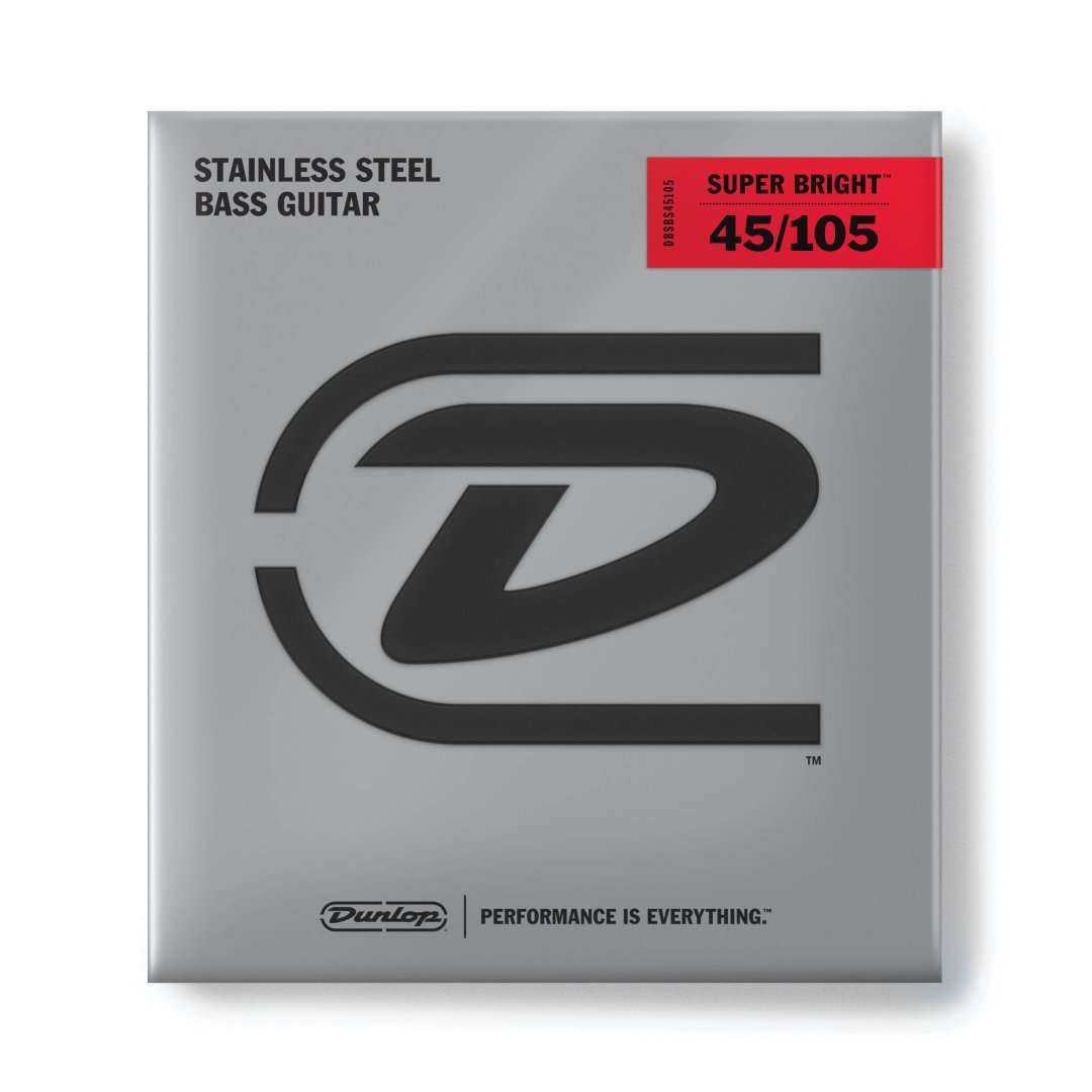 Dunlop Dunlop DBSBS45105 Super Bright Stainless Steel Bass Strings. 45-105