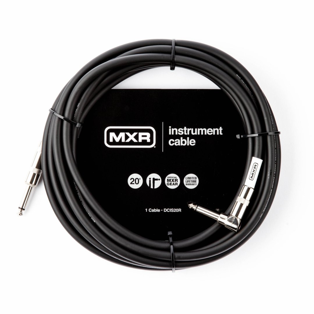 MXR MXR DCIS20R Standard Instrument Cable. Straight to Right Angle 20'