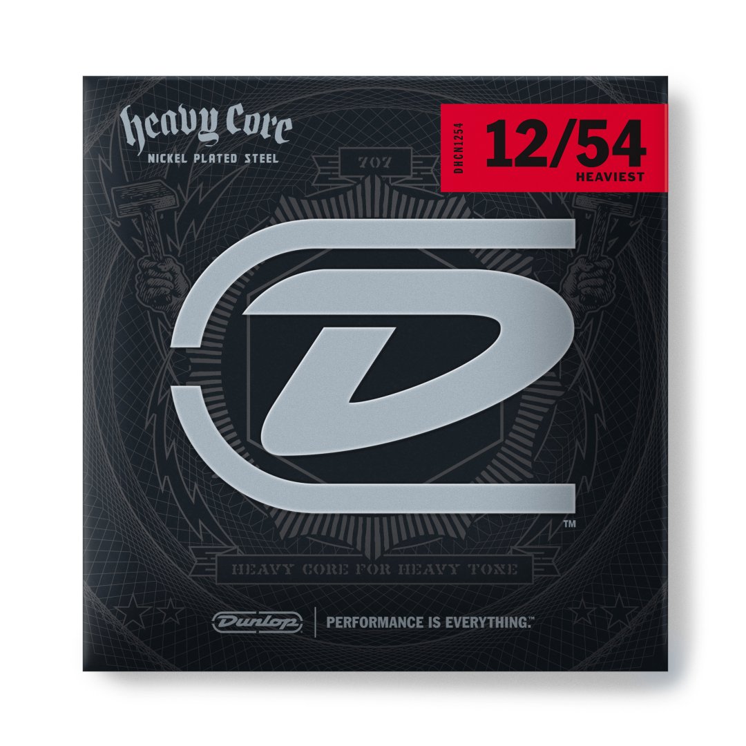 Dunlop Dunlop DHCN1254 Heavy Core Electric Guitar Strings Nickel Wound. 12-54