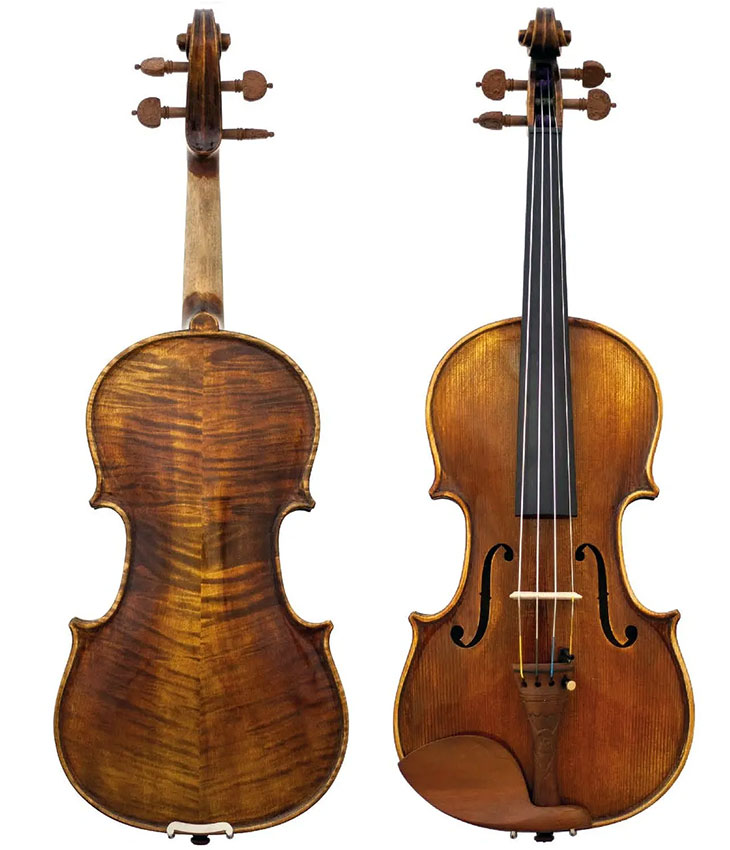 Voce Violins DiSpirito 3/4 Violin Premium Flamed Curly Maple Solid Wood