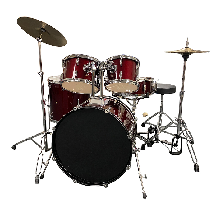 Perfekt Gear Perfekt Gear Full Size Complete Drum Set Wine Red