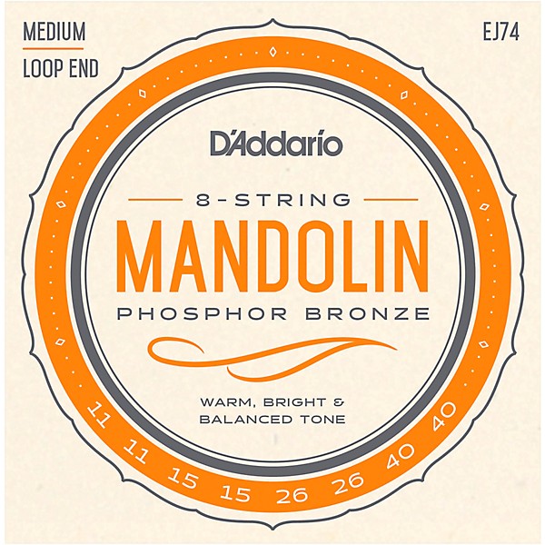 D'Addario D'Addario EJ74 Phosphor Bronze Medium Mandolin Strings (11-40)