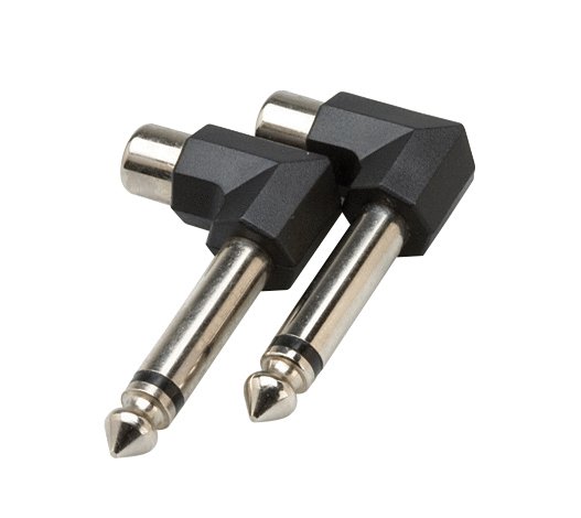 Hosa Hosa GPR-123 Right-Angle Adaptors RCA to 1/4" TS. (2 Pack)