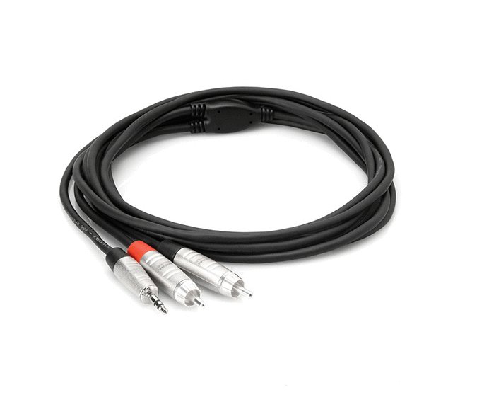 Hosa Hosa HMR-010Y Pro Stereo Breakout 3.5mm TRS to Dual RCA. 10'