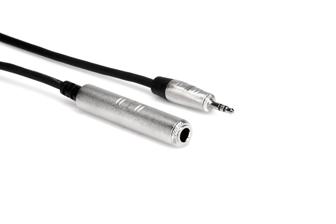Hosa Hosa HXSM-025 Pro Headphone Adaptor Cable Rean 1/4" TRS to 3.5mm TRS.