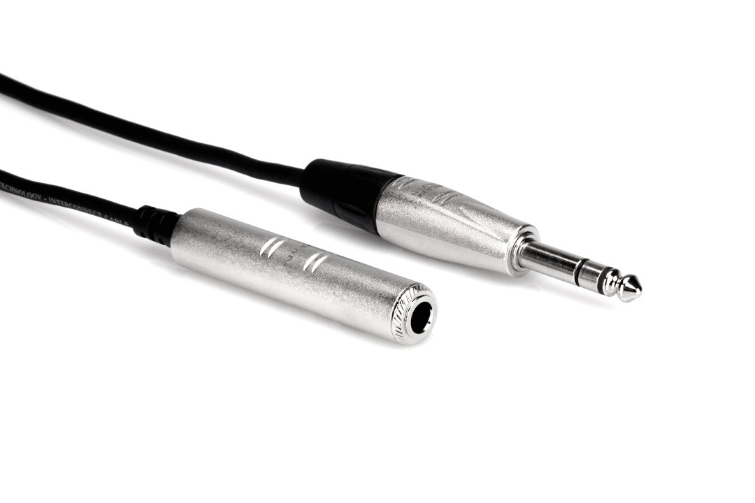 Hosa Hosa HXSS-025 Pro Headphone Extension Cable Rean 1/4" TRS to 1/4" TRS.