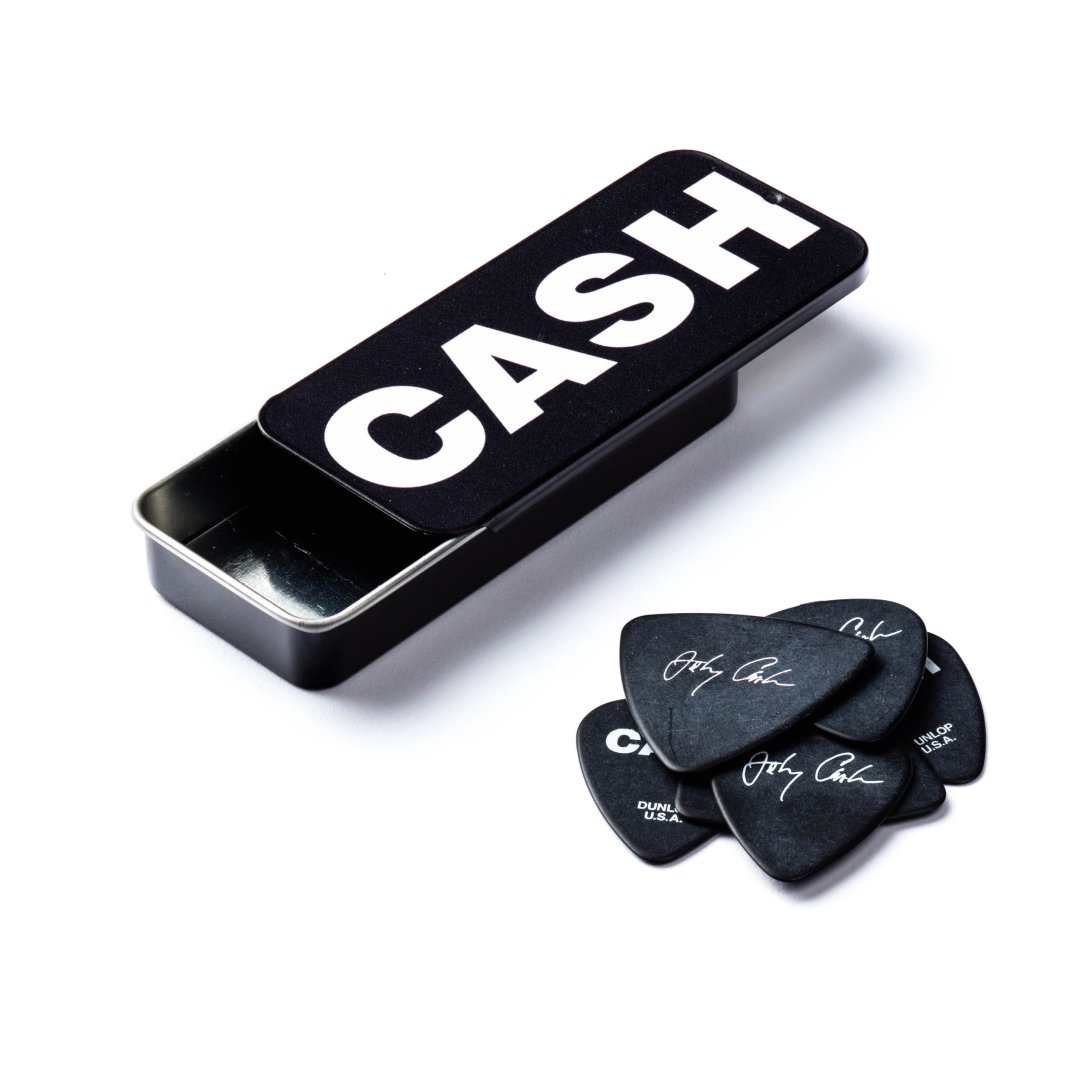 Dunlop Dunlop JCPT04H Johnny Cash Pick Tin. Bold Artwork