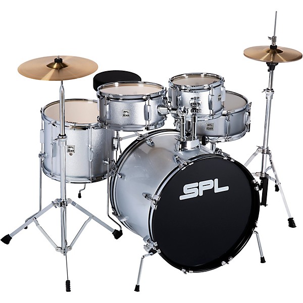 Sound Percussion Labs Sound Percussion Labs Junior Kicker 5-Piece Drum Set Metallic Silver