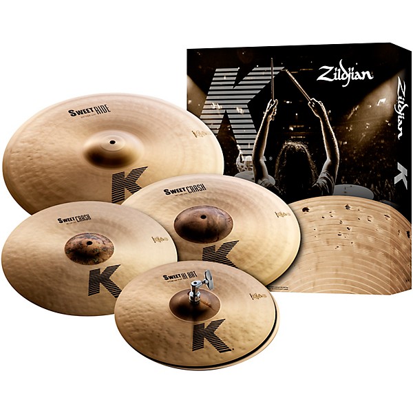 Zildjian Zildjian K Sweet Cymbal Pack, 14", 16", 18", 21" With Free 18" Crash