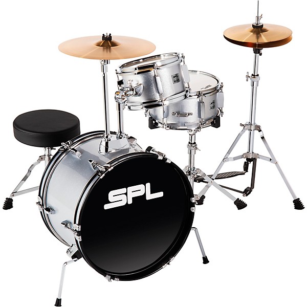 Sound Percussion Labs Sound Percussion Labs Lil' Kicker 3-Piece Junior Drum Set Metallic Sil