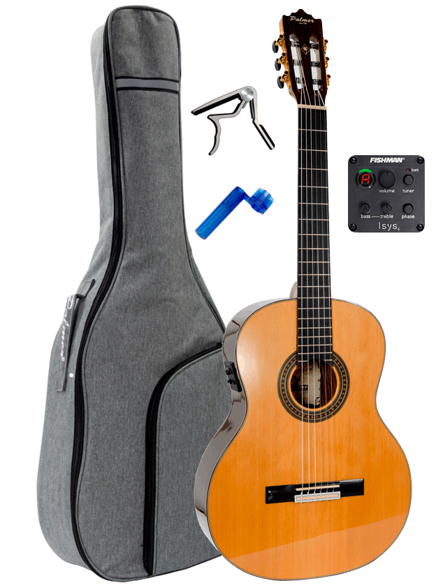 Palmer Palmer LOURDES Solid Cedar Top Classical Guitar, Fishman Isys 301+ Pr