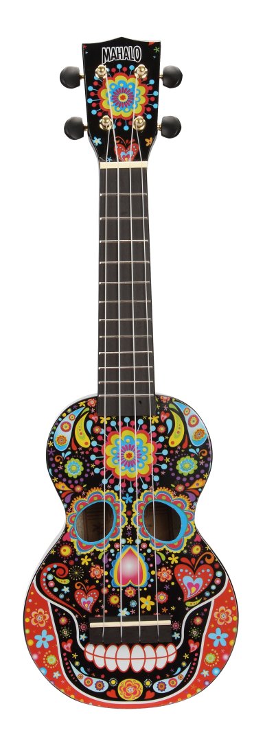 Mahalo Mahalo MA1-SKBK Art Soprano Ukulele. Day of the Dead Graphic