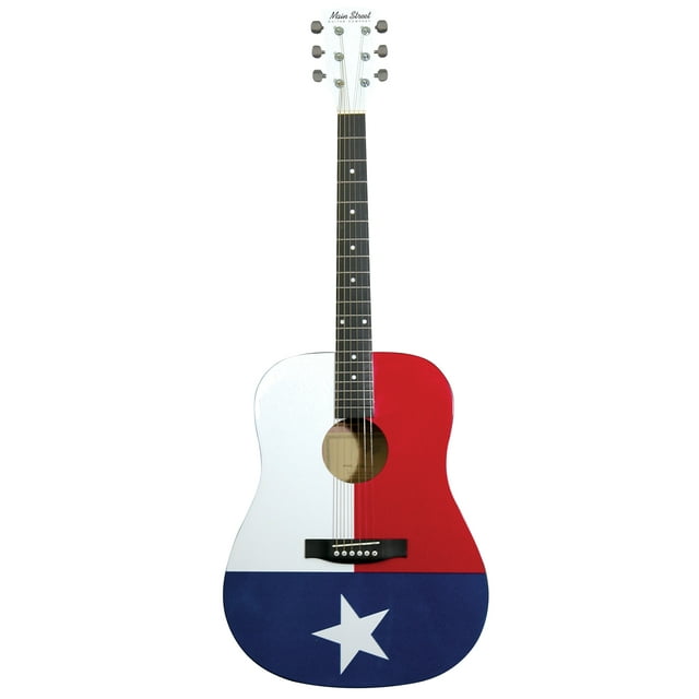 Main Street Guitars Main Street Guitars MATXF Dreadnought Acoustic Guitar with Texas Flag