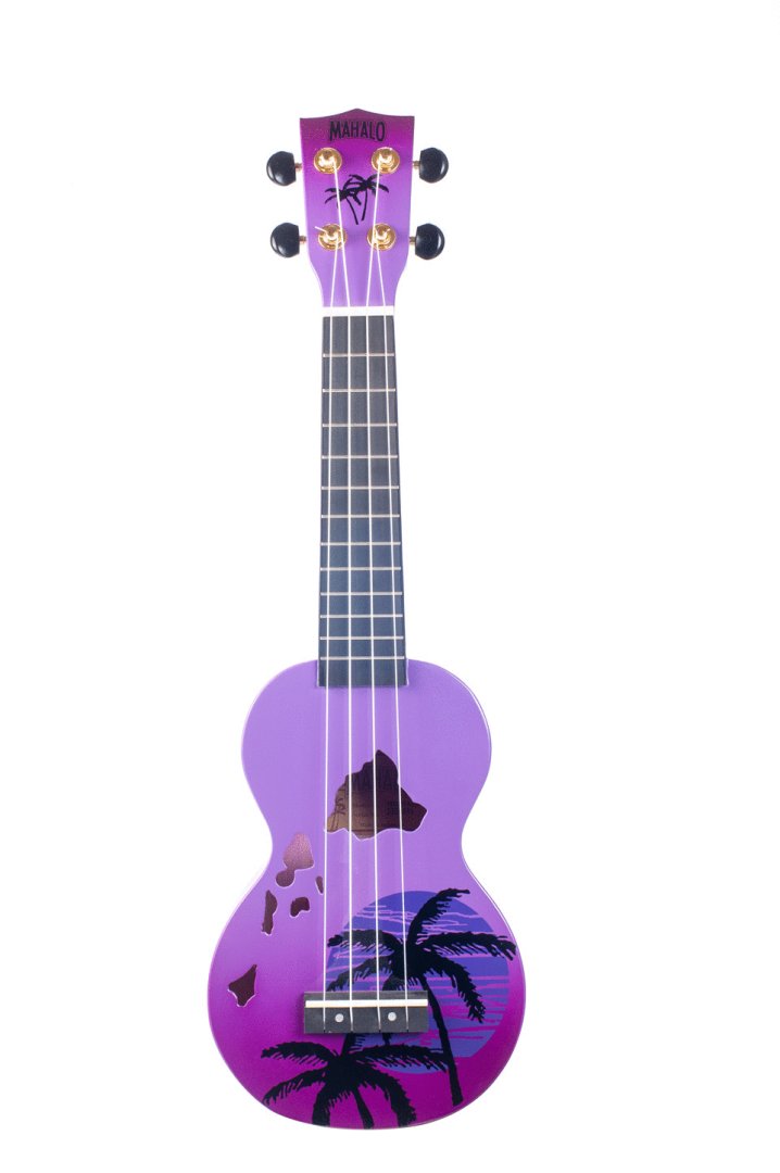 Mahalo Mahalo MD1-HAPPB Hawaii Soprano Ukulele. Purple Burst