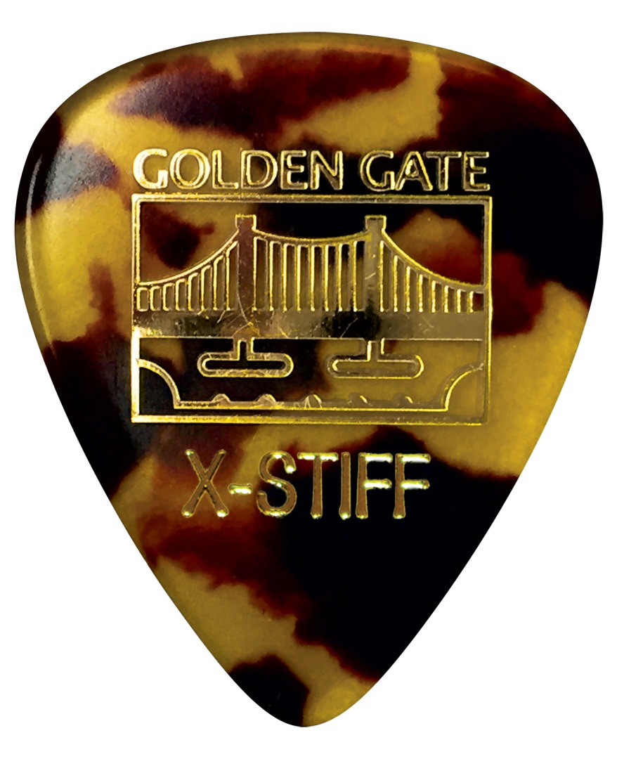 Golden Gate Golden Gate MP-14 Deluxe Flat Pick Sideman Extra Stiff Tortoise Dozen