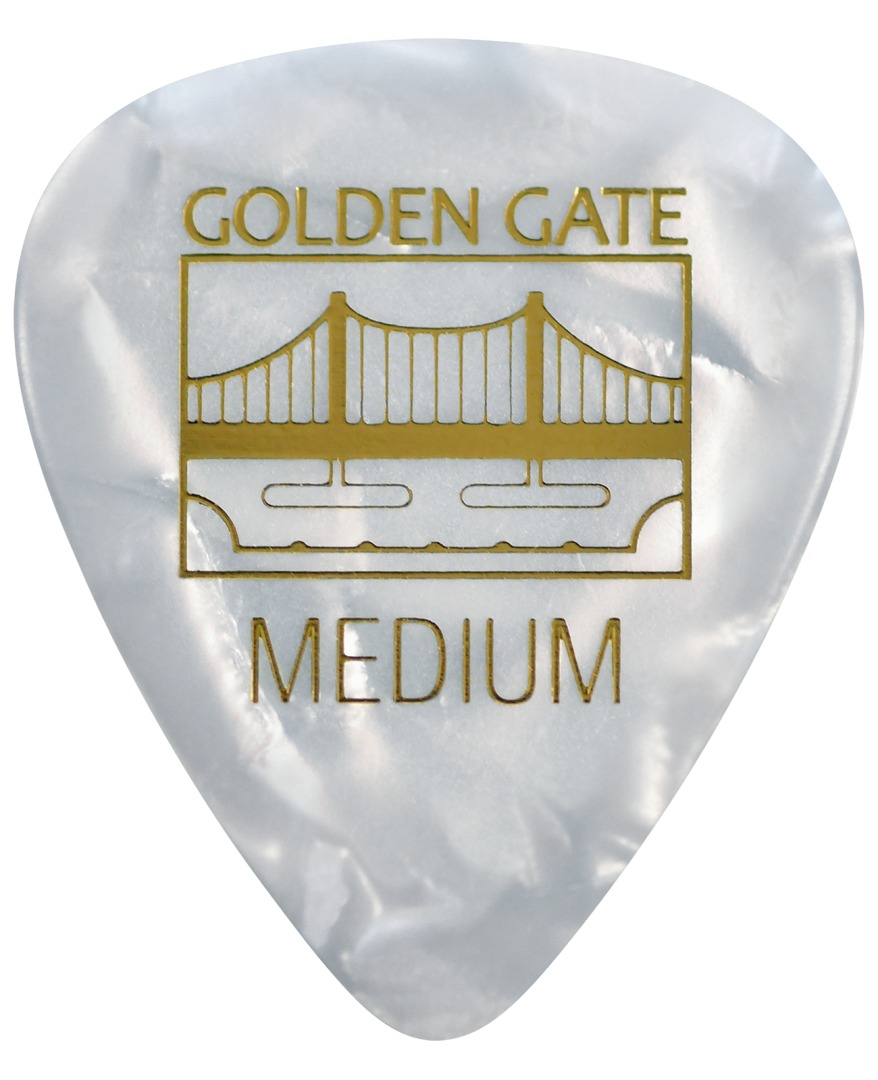 Golden Gate Golden Gate MP-445 Deluxe Flat Pick Sideman Medium Pearloid � Dozen