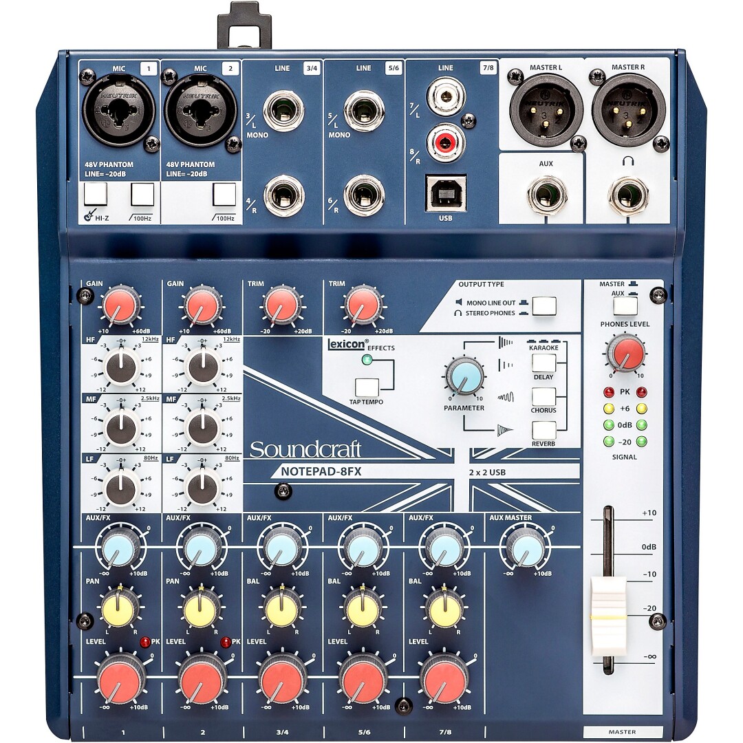 Soundcraft Soundcraft Notepad-8FX Small-Format 8-Channel Analog Mixer With USB I/