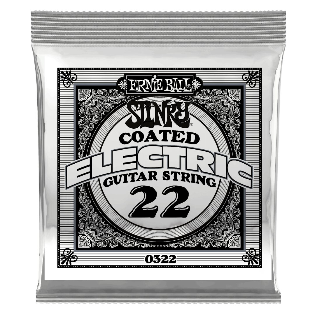 Ernie Ball .022 Slinky Coated Nickel Wound Electric Guitar Strings 6 Pack