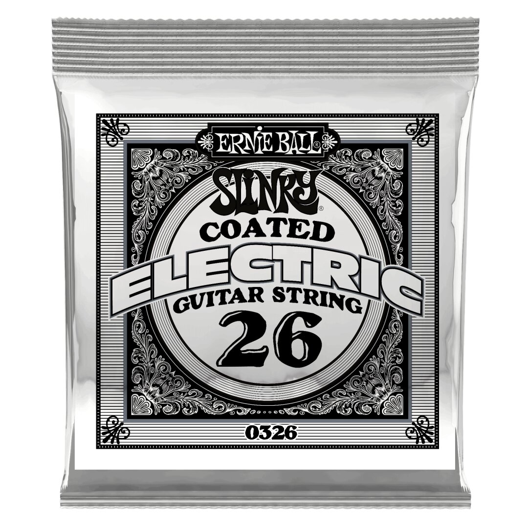 Ernie Ball .026 Slinky Coated Nickel Wound Electric Guitar Strings 6 Pack