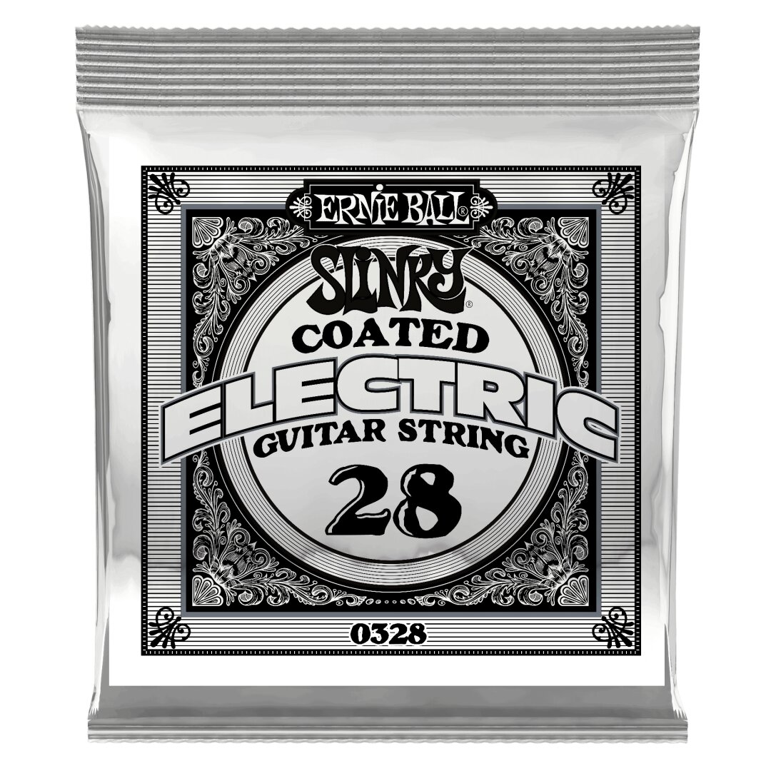 Ernie Ball .028 Slinky Coated Nickel Wound Electric Guitar Strings 6 Pack