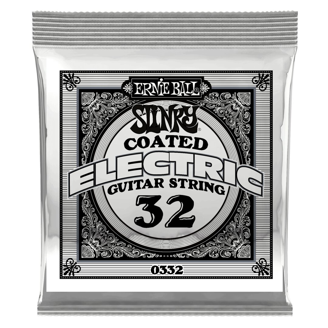 Ernie Ball .032 Slinky Coated Nickel Wound Electric Guitar Strings 6 Pack