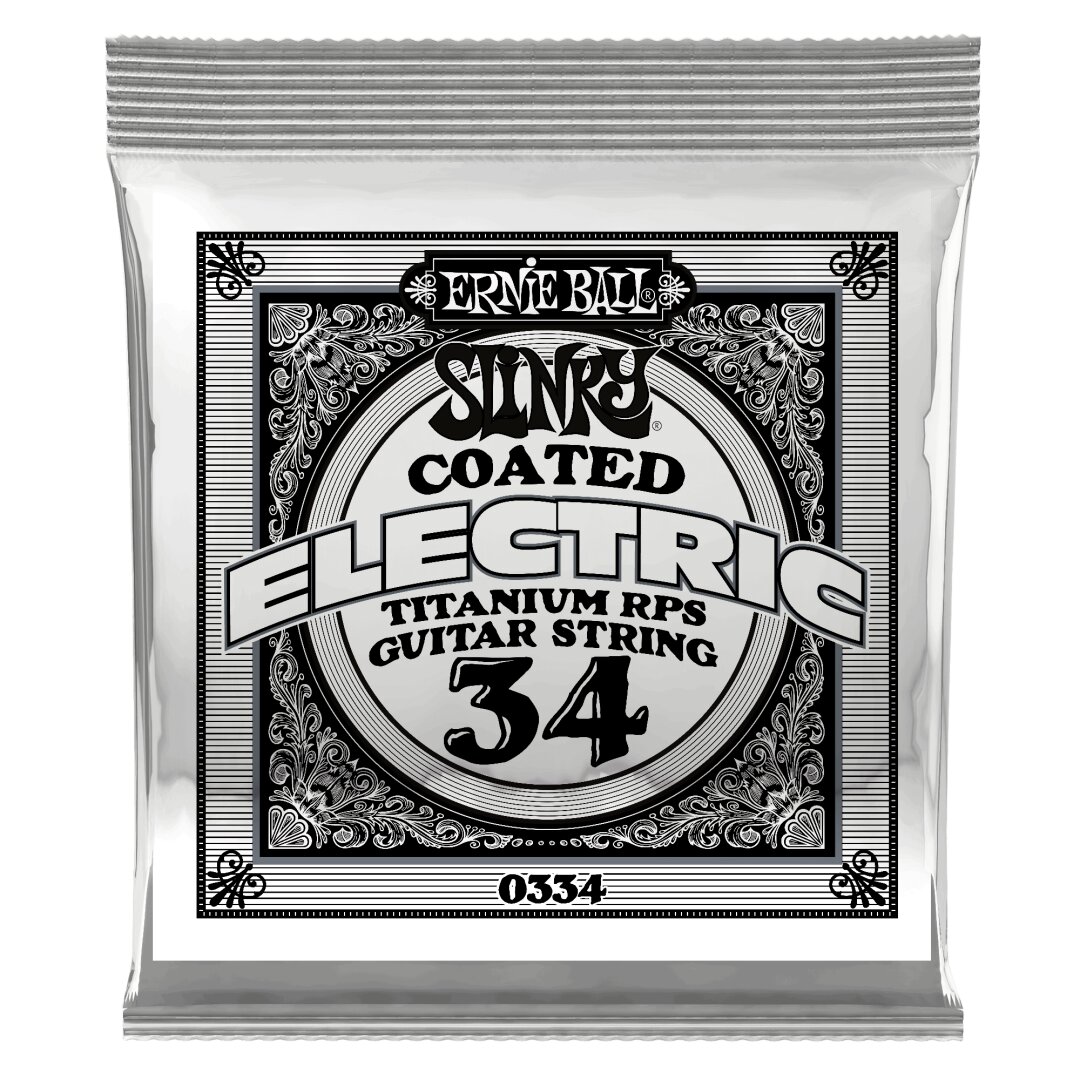 Ernie Ball .034 Slinky Coated Nickel Wound Electric Guitar Strings 6 Pack