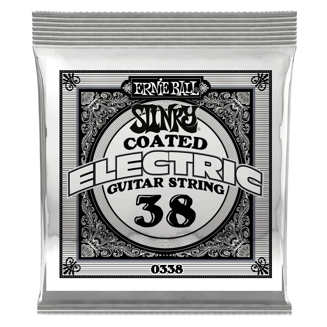 Ernie Ball .038 Slinky Coated Nickel Wound Electric Guitar Strings 6 Pack