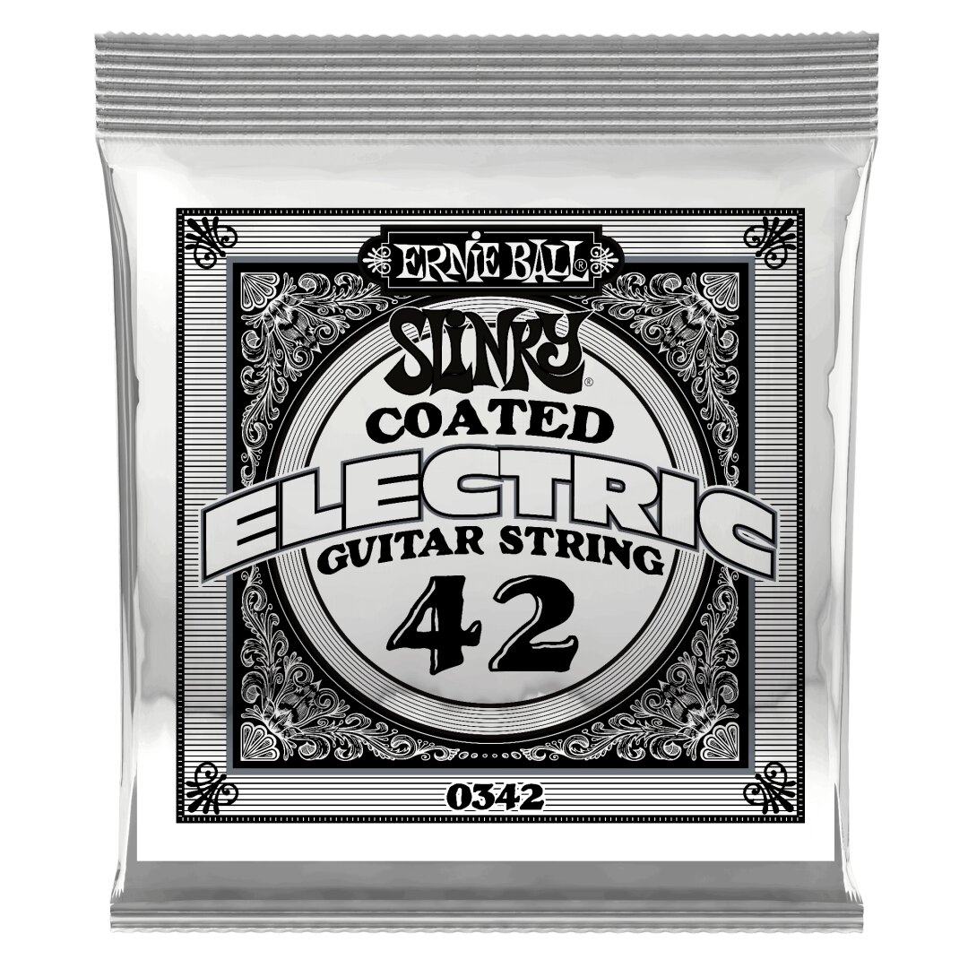Ernie Ball .042 Slinky Coated Nickel Wound Electric Guitar Strings 6 Pack