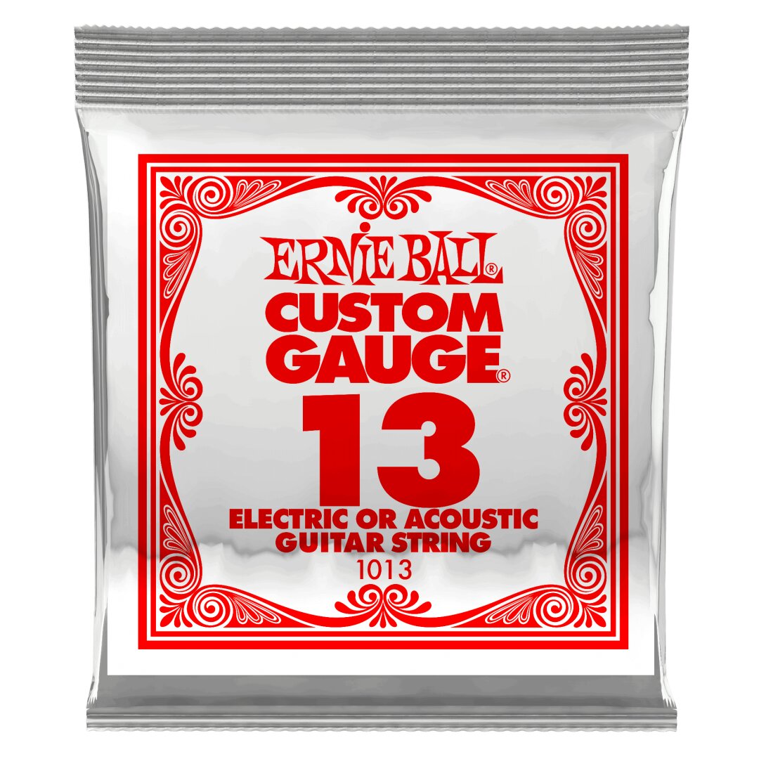 Ernie Ball .013 Plain Steel Electric or Acoustic Guitar Strings 6 Pack