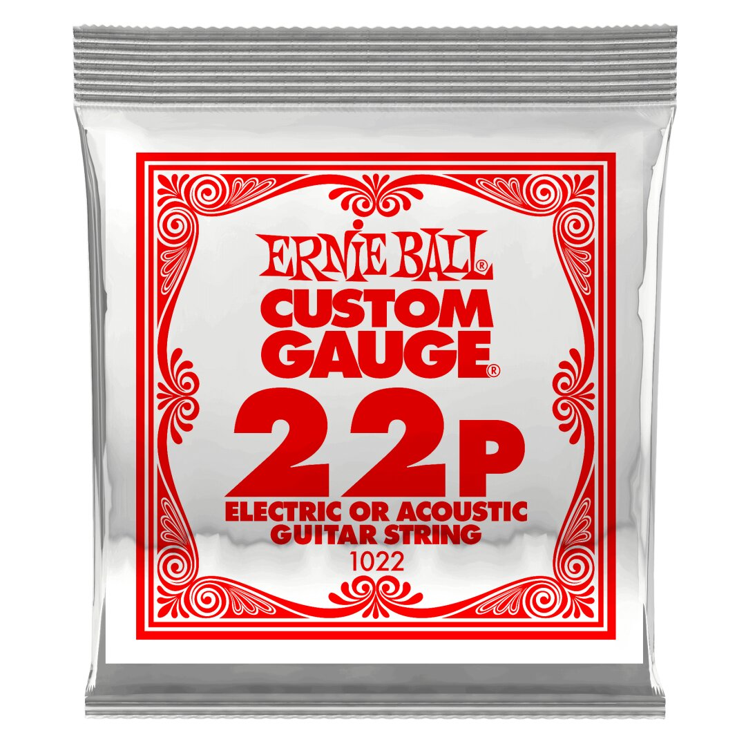 Ernie Ball .022 Plain Steel Electric or Acoustic Guitar Strings 6 Pack