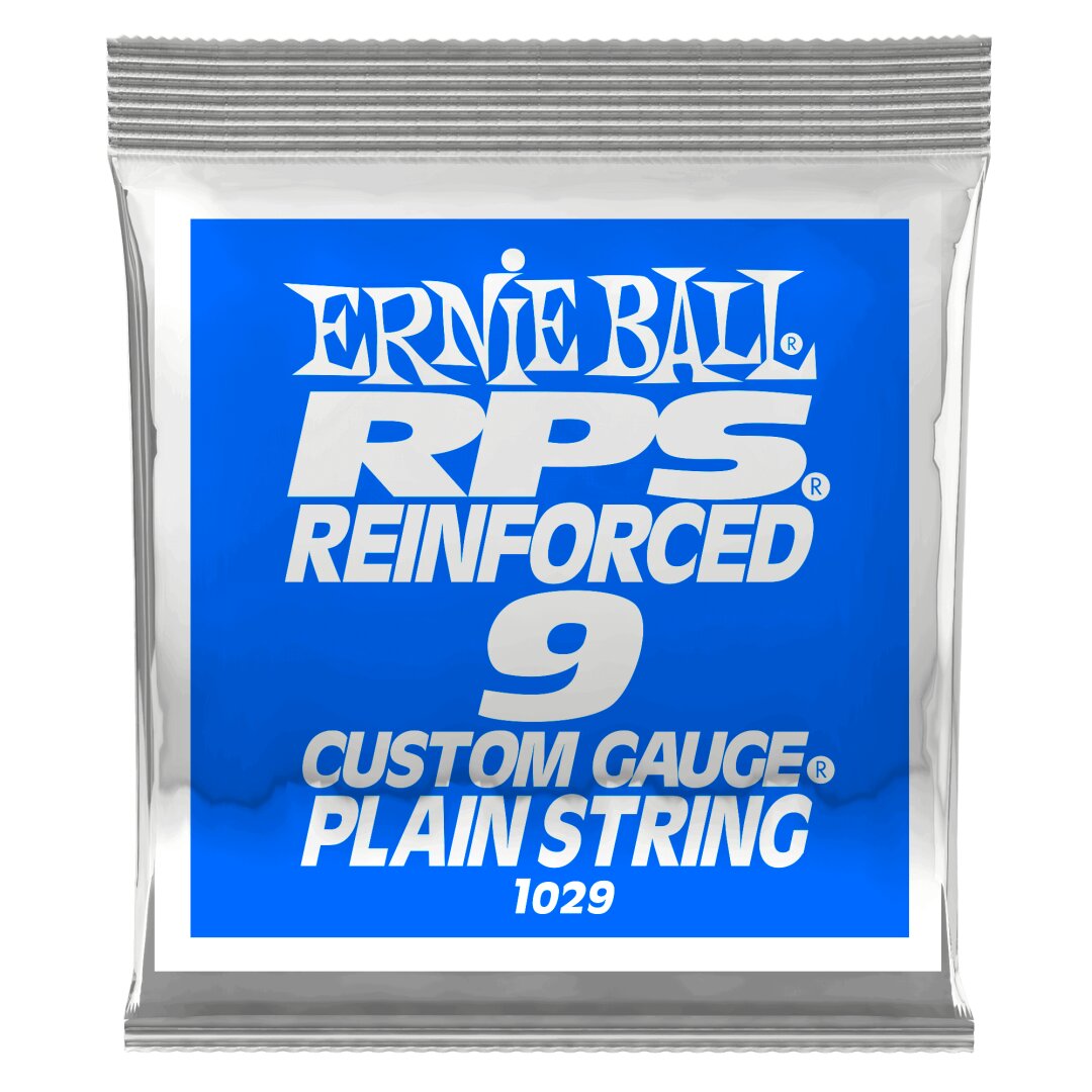 Ernie Ball .009 RPS Reinforced Plain Electric Guitar Strings 6 Pack