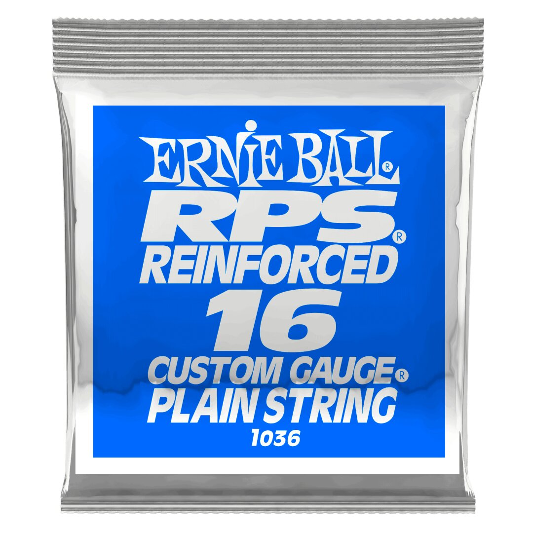 Ernie Ball .016 RPS Reinforced Plain Electric Guitar Strings 6 Pack