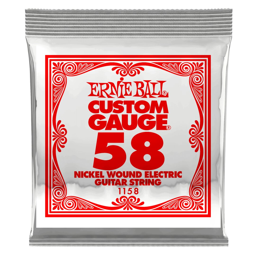 Ernie Ball .058 Nickel Wound Electric Guitar Strings 6 Pack