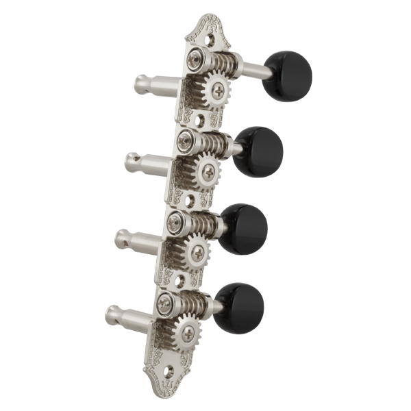 GROVER GROVER PROFESSIONAL MANDOLIN "F" STYLE NICKEL SET 8 4 + 4 ON PLATE W/ BLACK BUTTON