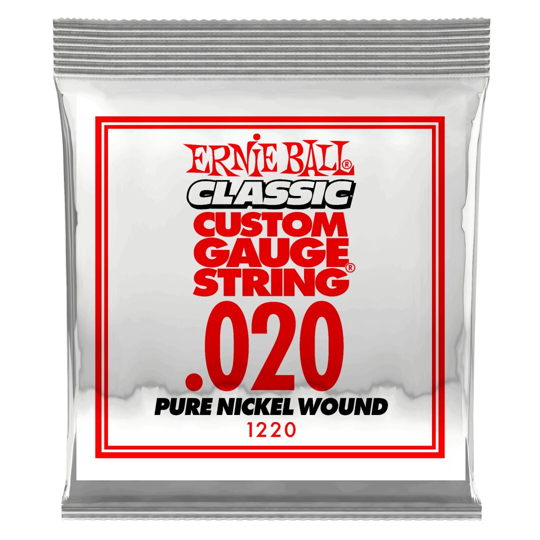 Ernie Ball .020 Classic Pure Nickel Wound Electric Guitar Strings 6 Pack