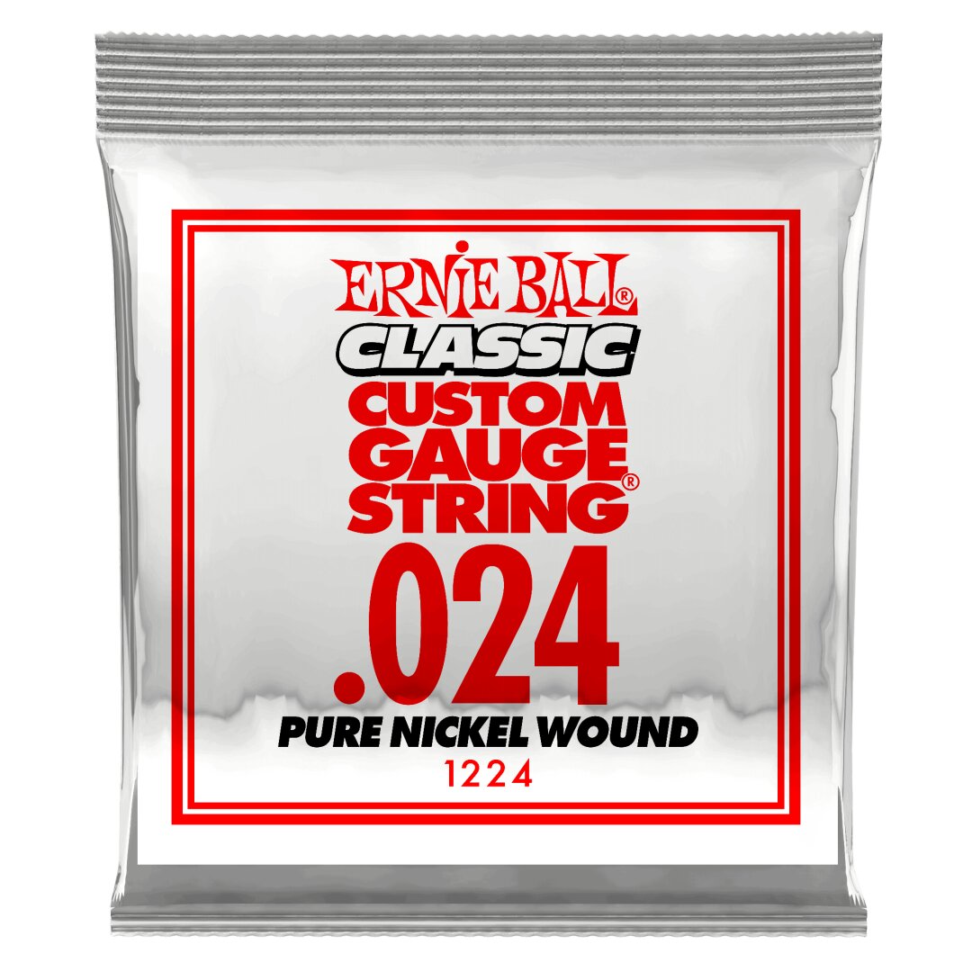 Ernie Ball .024 Classic Pure Nickel Wound Electric Guitar Strings 6 Pack