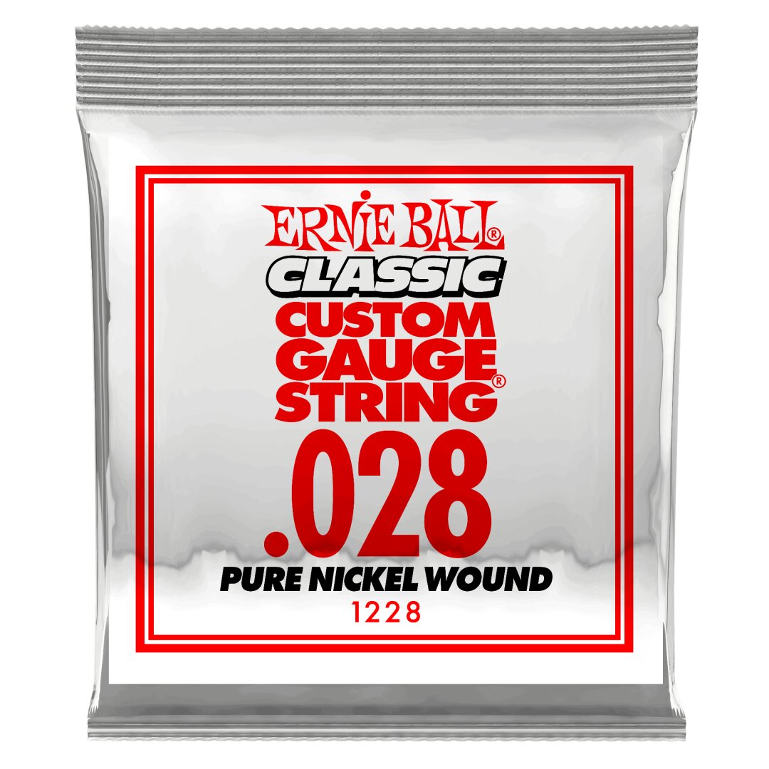 Ernie Ball .028 Classic Pure Nickel Wound Electric Guitar Strings 6 Pack