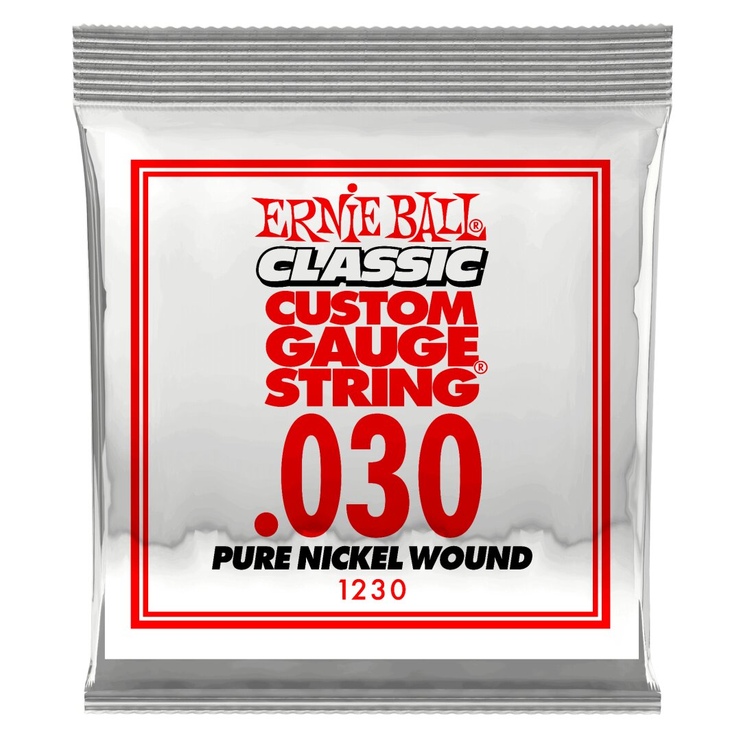 Ernie Ball .030 Classic Pure Nickel Wound Electric Guitar Strings 6 Pack