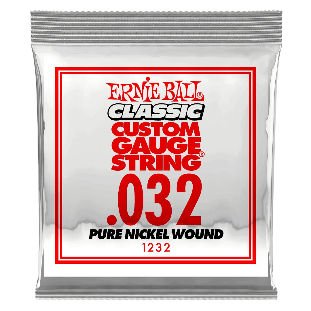 Ernie Ball .032 Classic Pure Nickel Wound Electric Guitar Strings 6 Pack