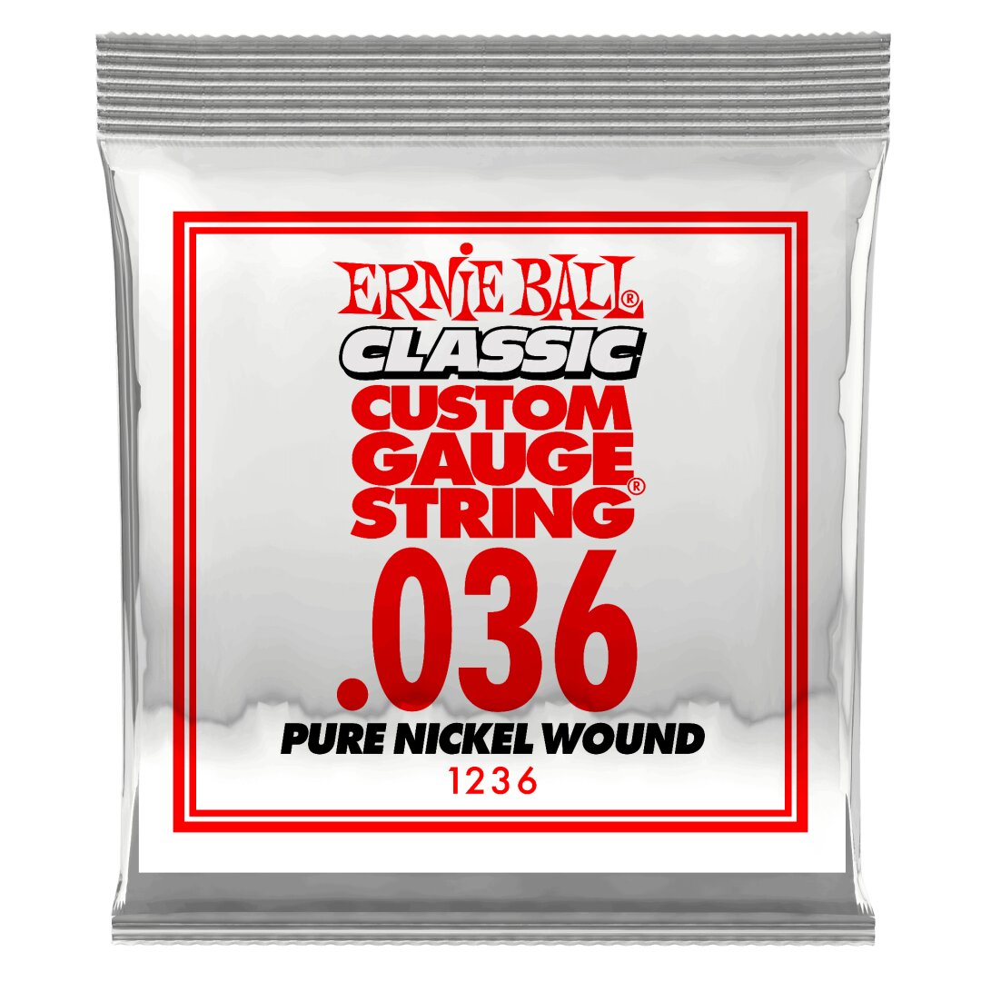 Ernie Ball .036 Classic Pure Nickel Wound Electric Guitar Strings 6 Pack