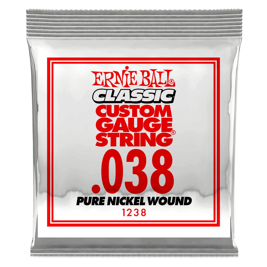 Ernie Ball .038 Classic Pure Nickel Wound Electric Guitar Strings 6 Pack