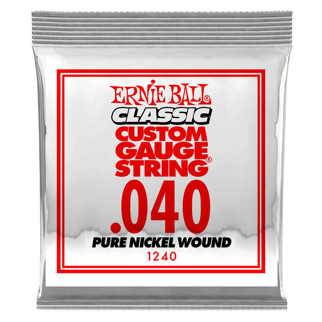 Ernie Ball .040 Classic Pure Nickel Wound Electric Guitar Strings 6 Pack